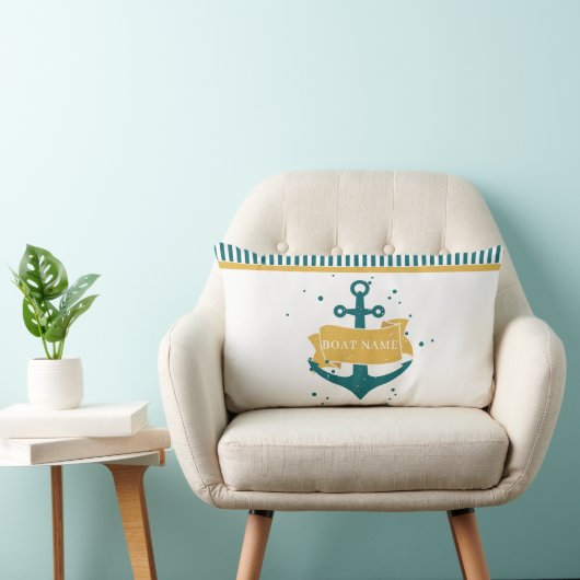 船航海のパーソナライズされた名 ランバークッション (椅子)