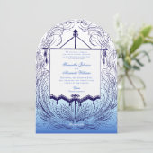 船航海のヴィンテージ中世ルネッサンス結婚ズ 招待状 (スタンド正面)