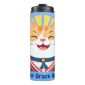 船航海の主へのかわいい猫の贈り物 タンブラー (正面)