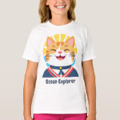 船航海の主へのかわいい猫の贈り物 Tシャツ (正面)