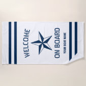 船航海の号のスターカスタムウェルカム ビーチタオル (正面)