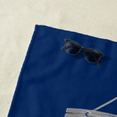 船航海の名いかりネイビーブルー ビーチタオル (インサイチュ)