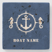 船航海の名の乗馬いかり ストーンコースター (正面)