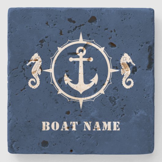 船航海の名の乗馬いかり ストーンコースター (正面)