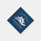 船航海の名の船のホイールへようこそ スタンダードカクテルナプキン (角)