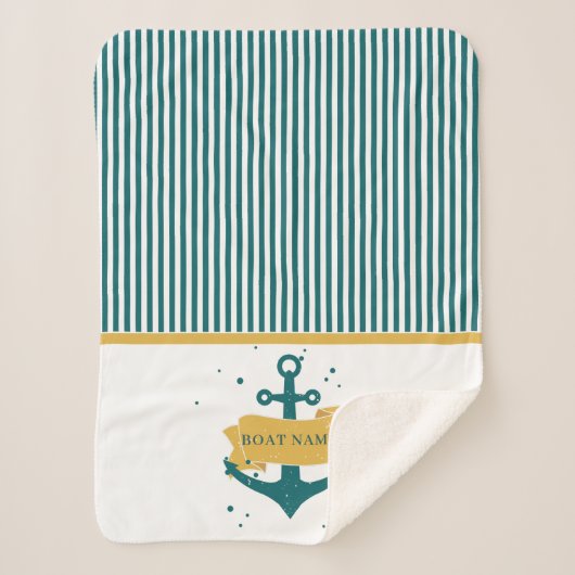 船航海の名パーソナライズされた シェルパブランケット (正面)