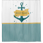 船航海の名パーソナライズされた シャワーカーテン (正面)