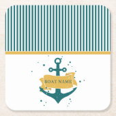 船航海の名パーソナライズされた スクエアペーパーコースター (正面)