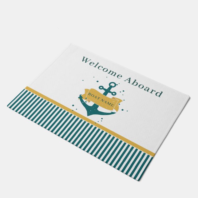 船航海の名パーソナライズされた ドアマット (アングル)