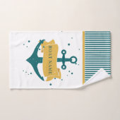 船航海の名パーソナライズされた バスタオルセット (ハンドタオル)