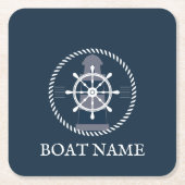 船航海の名 スクエアペーパーコースター (正面)