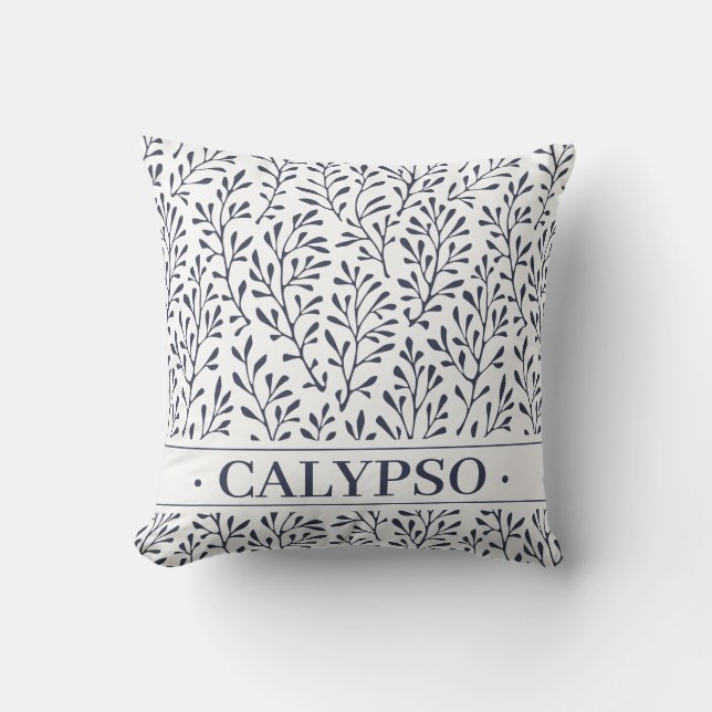 船航海の名。海藻。ネイビーブルー. アウトドアクッション (正面)