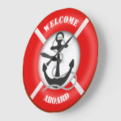 船航海の命輪ブイ ラージ壁時計 (傾斜)