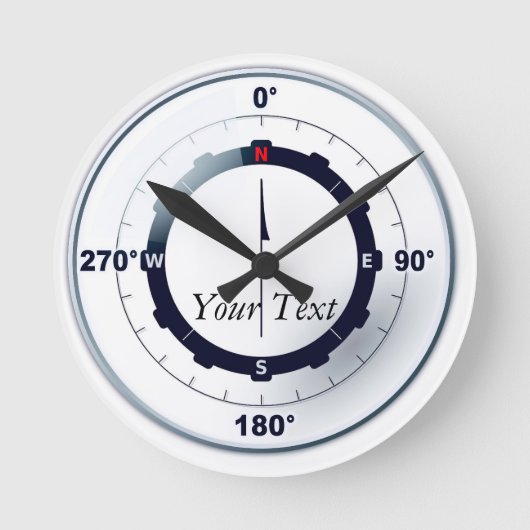 船航海の数 ラウンド壁時計 (正面)