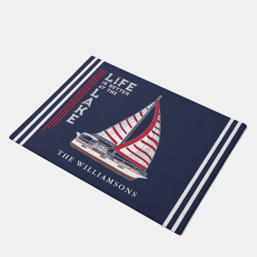 船航海の海軍の青い生命は湖で良い ドアマット (アングル)