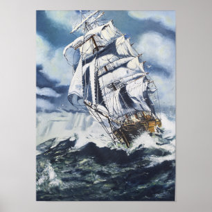 船航海の積の海絵画 ポスター