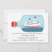 船航海の積ボトルベビーシャワー招待状 招待状 (正面)