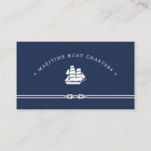 船航海の積 |ネイビーとホワイト |ボート憲章 名刺 (正面)