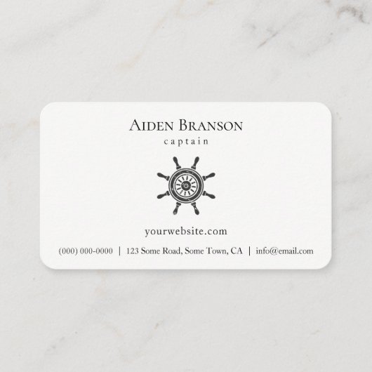 船航海の素朴輪ボートキャプテンボート 名刺 (裏面)
