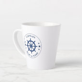 船航海の舵ヘルム船長ボートまたは名前の両面 カフェラテマグ (左アングル)