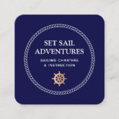 船航海の舵ロープ スクエア名刺 (正面)