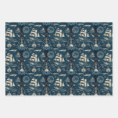 船航海の船と海をテーマにしたパターンNo3 ラッピングペーパーシート (正面)