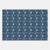 船航海の船と海をテーマにしたパターンNo4 ラッピングペーパーシート (正面3)
