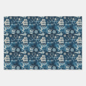 船航海の船と海をテーマにしたパターンNo6 ラッピングペーパーシート (正面)