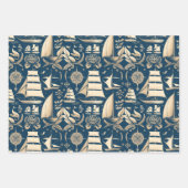 船航海の船と海をテーマにしたパターンNo9 ラッピングペーパーシート (正面2)