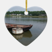 船航海の船ブイ、船のロープquay canal セラミックオーナメント (正面)