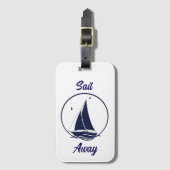 船航海の船・帆船・船海軍ブルー・帆船遠くに ラゲッジタグ (正面縦)