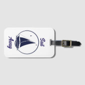 船航海の船・帆船・船海軍ブルー・帆船遠くに ラゲッジタグ (正面横)