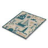 船航海の船・海をテーマにした陶磁芸術No13 タイル (側面)