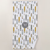 船航海の船On River任意の色 ビーチタオル (正面)