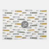 船航海の船On River white w monogram キッチンタオル (横)