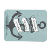 船航海の艇のいかり結婚が日付を救う マグネット (横)