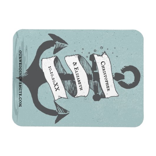 船航海の艇のいかり結婚が日付を救う マグネット (横)