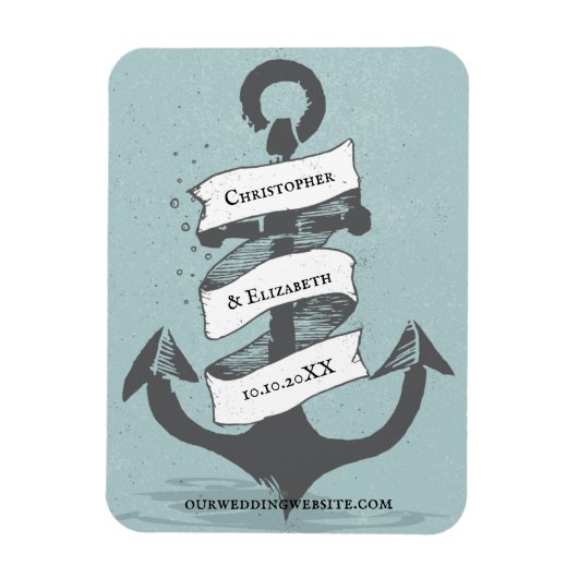 船航海の艇のいかり結婚が日付を救う マグネット (縦)