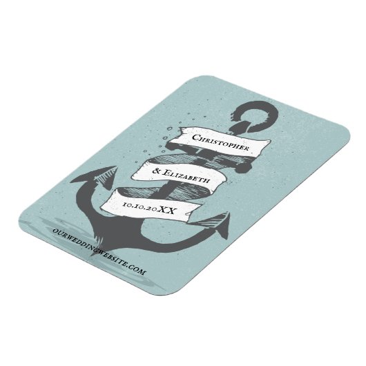 船航海の艇のいかり結婚が日付を救う マグネット (左側)