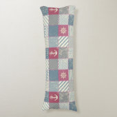 船航海の車いかりパッチワークデザイン ボディピロー (正面縦)