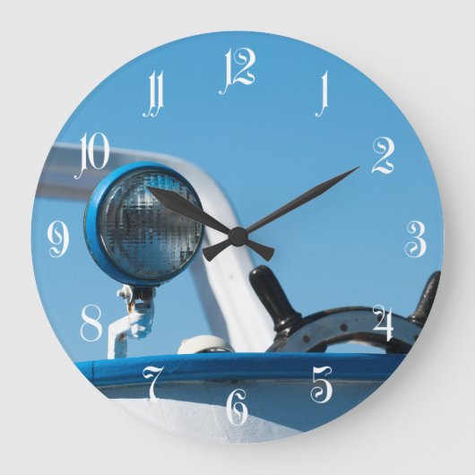 船航海の車帆船 ラージ壁時計 (正面)