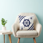 船航海の輪・帆船・いかり・ストライプ クッション (椅子)