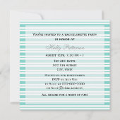 船航海のLtブルーホワイトストライプバチェロレッテ 招待状 (裏面)