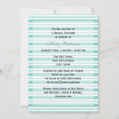 船航海のLtブルーホワイトストライプブライダルシャワー 招待状 (裏面)