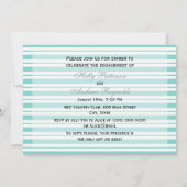 船航海のLtブルーホワイトストライプ婚約 招待状 (裏面)