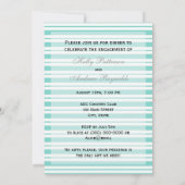 船航海のLtブルーホワイトストライプ婚約 招待状 (裏面)