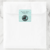 船航海のLtブルーホワイトSQ封筒用シールTY スクエアシール (バッグ)