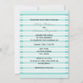 船航海のLtブルー白ストライプV結婚s 招待状 (裏面)