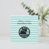 船航海のLtブルーWhtストライプ婚約#2 SQ 招待状 (スタンド正面)