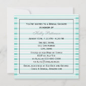 船航海のLt Blu Whtストライプブライダルシャワー#2 S 招待状 (裏面)